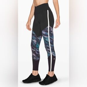 Lululemon Leggings Womens 4 Run to Reset Reflective Colorblock Black High Rise